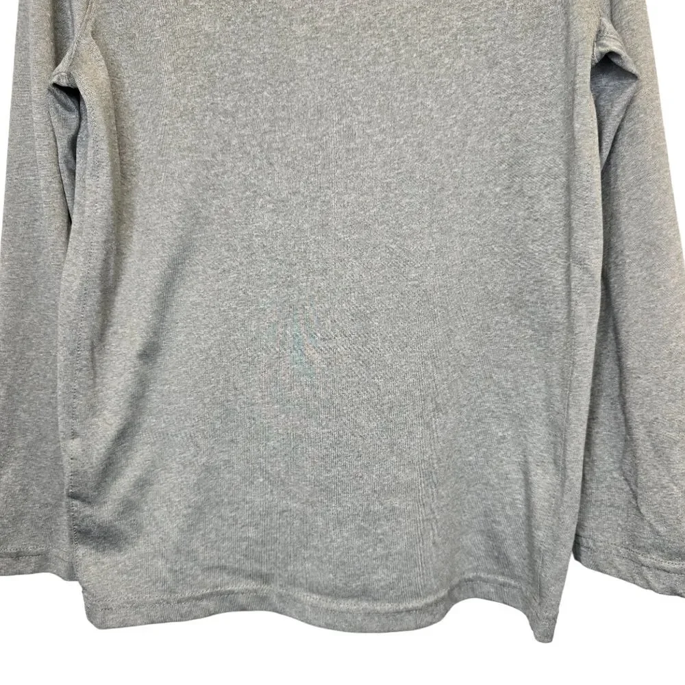 Nike Boys Small The Nike Tee Swoosh Dri-Fit Long Sleeve Shirt Grey White